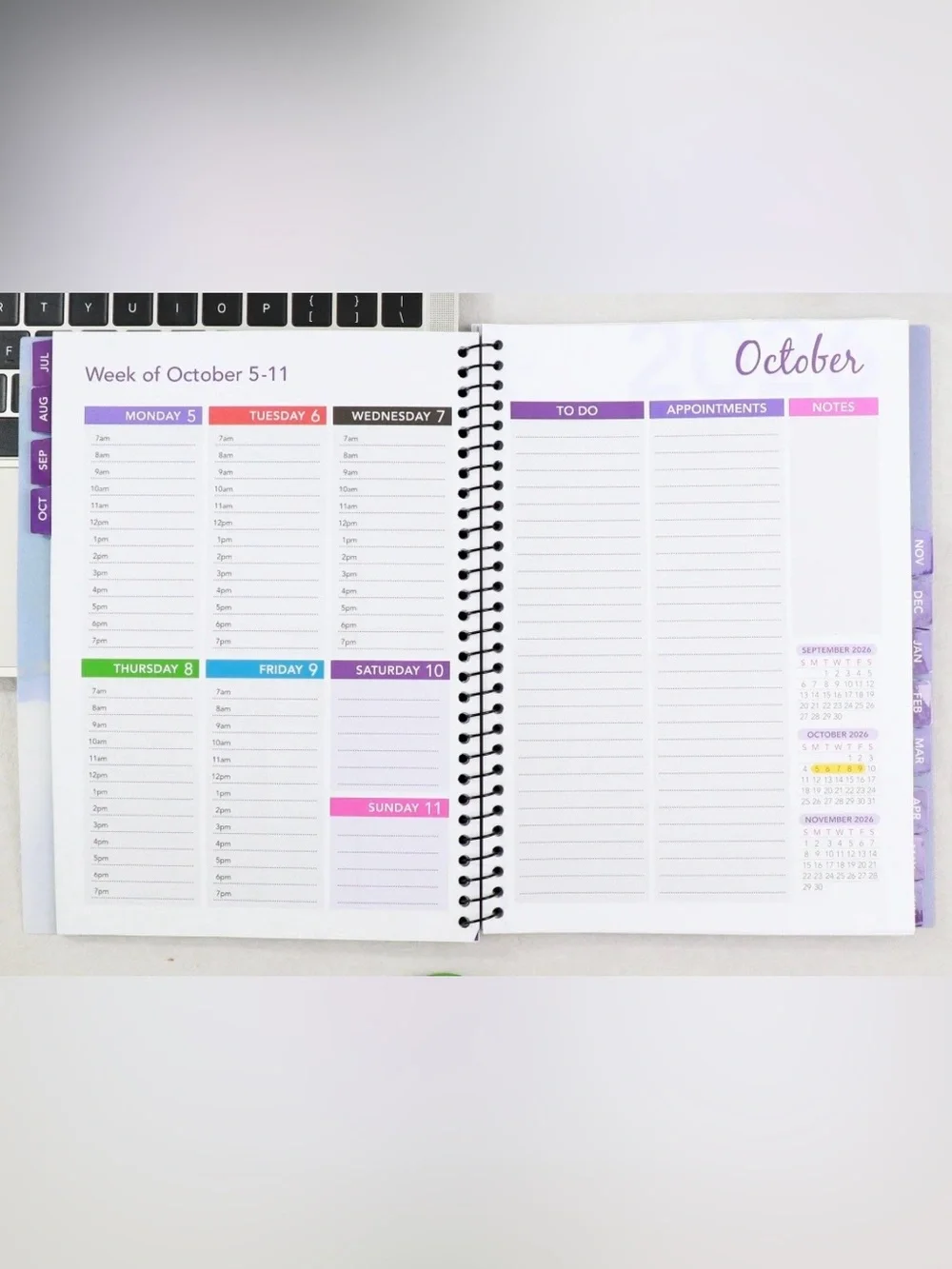 The 26-27 Academic Calendar color Coded Calendar Bundle - pack of 3 bold dates